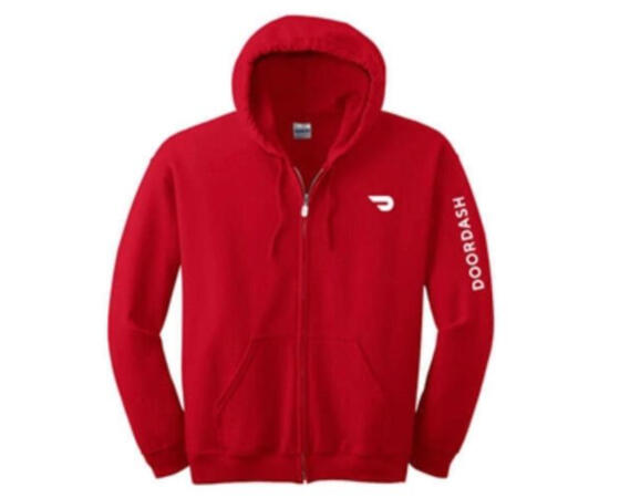 DoorDash Red Zip-Up Hoodie