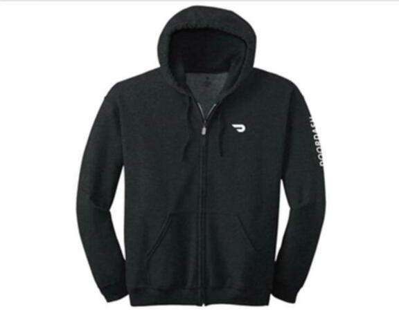 DoorDash Gray Zip-Up Hoodie